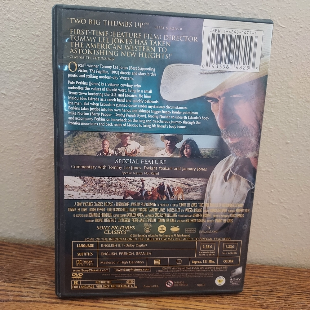 The Three Burials of Melquiades Estrada (DVD, 2005) Pre-Owned Tested Working - Picture 2 of 2